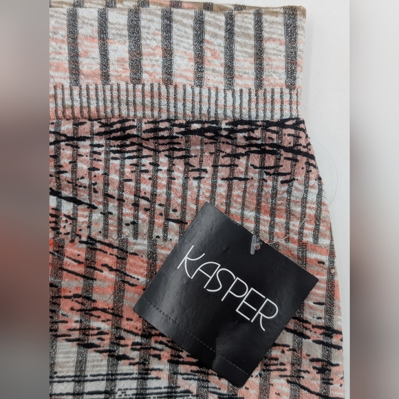 NWT Kasper Abstract Multi-Lined Print Pencil Skirt Sz L Back Zip - Picture 6 of 17